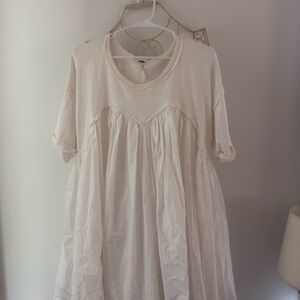Free People Cream Short Sleeve Dress
